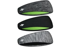 Zollen Mens Headbands 3 Packs Guys Sweatband and Sports Headband for men for Running, Cross Training, Racquetball, Working Out
