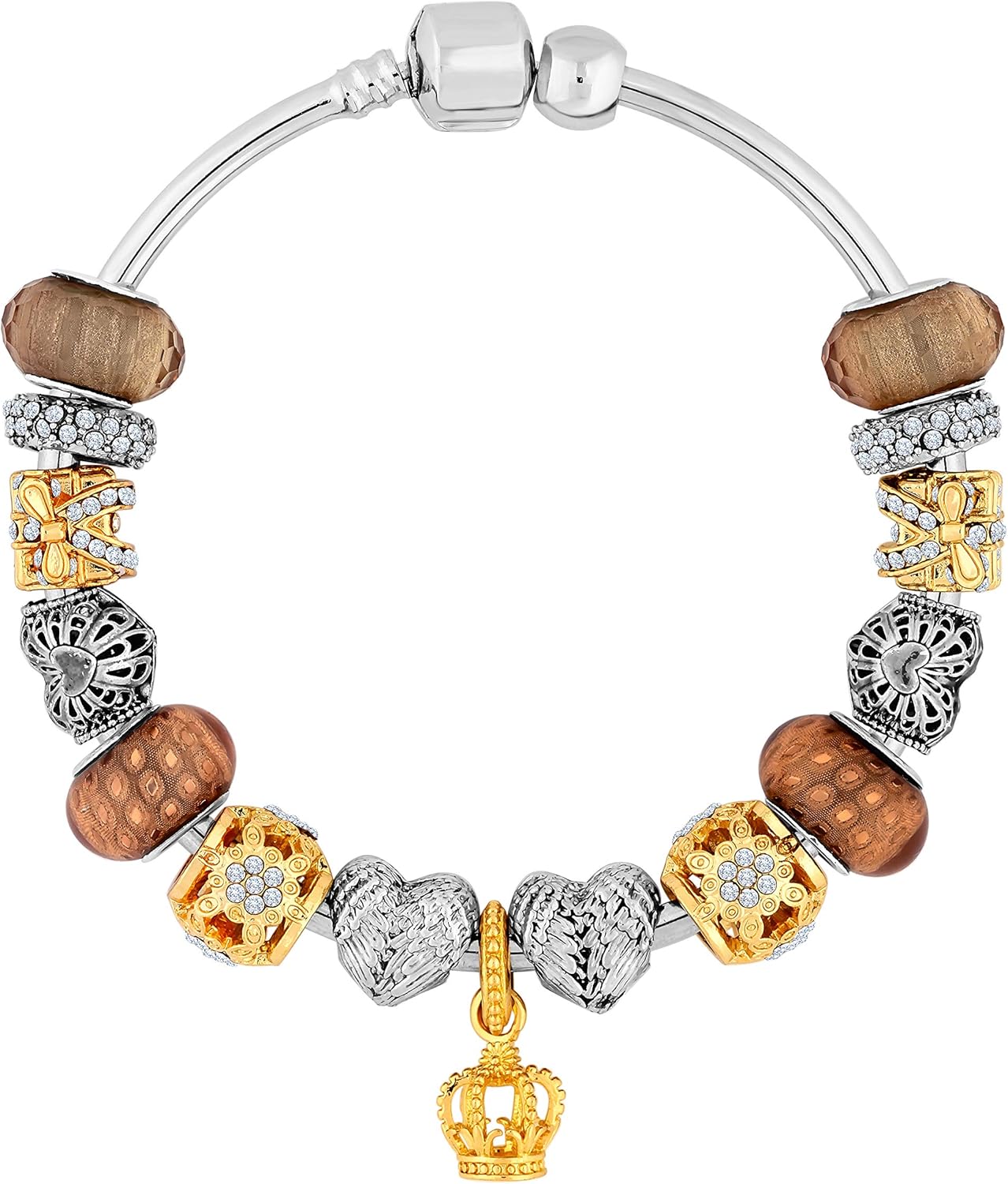 Diamond Style UK CharmArmband mit verschiedenen MetallCharms auf