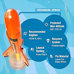 Estes 7295 Orange Bullet Rocket-Building