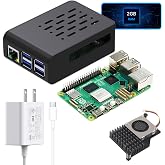 TRASKIT Basic kit for Raspberry Pi 5 2GB RAM,27W PD Power Supply,PI5 Case, Active Cooler and Pi 5 2GB Single Board Included