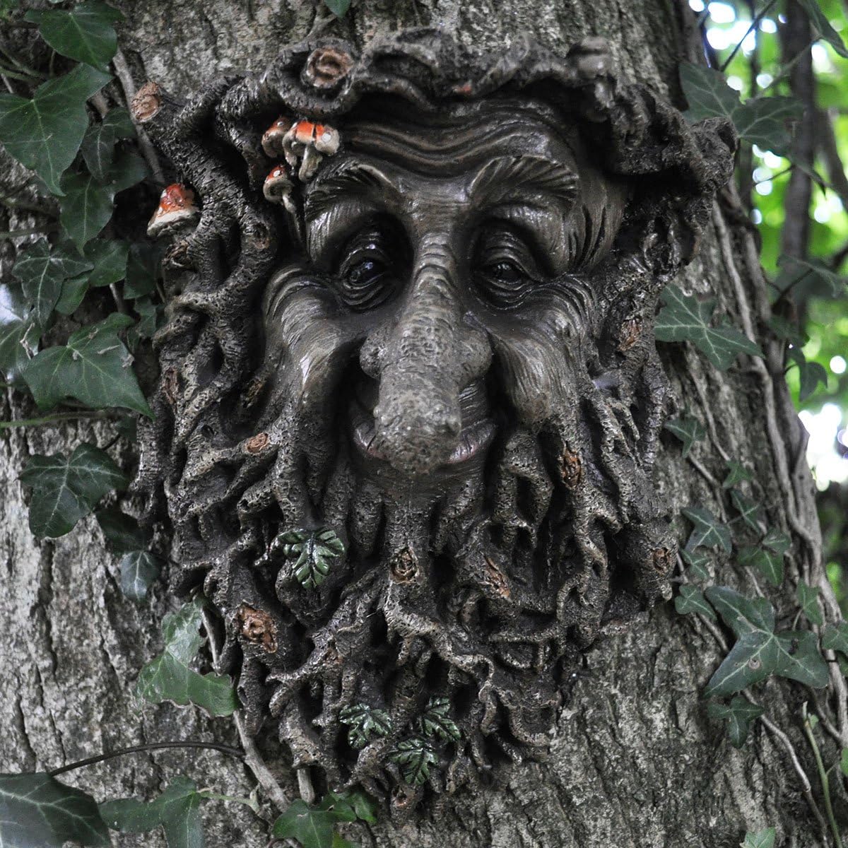 Treant Face Wall Plaque Large Garden, Greenman Decorative Garden Wall Plaque. 22cm - Image 3