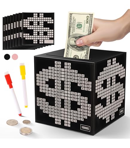 まる　100Days Saving Challenge Box　ハートクマ Amazon.com: 10000 Savings Challenge Box, Money Saver Box 10k