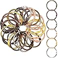 Boao 60 Counts Metal Loose-Leaf Rings Paper Leaf Binder Rings, Notebook Rings Keychains Keyrings(Rich Colors,1.2 Inch)