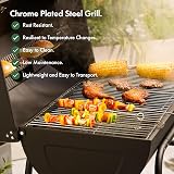 VonHaus Charcoal BBQ XL Portable Barrel Grill with Warming Rack & Temperature view 3