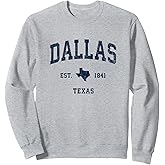 Dallas Texas TX Vintage Athletic Navy Sports Design Sweatshirt
