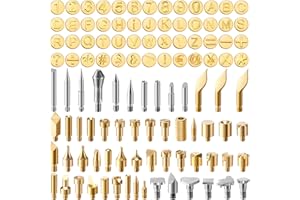 SHERR 105 Pieces Wood Burning Tip Pyrography Wood Burning Tip Set Including Letter Number Symbol Wood Burning Tip for Wood Burner DIY Embossing Wood Burning Carving Crafts