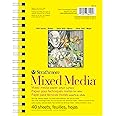 Strathmore 300 Series Mixed Media Paper Pad, Side Wire Bound, 5.5x8.5 inches, 40 Sheets (117lb/190g) - Artist Paper for Adults and Students - Watercolor, Gouache, Graphite, Ink, Pencil, Marker