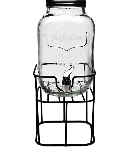 Amazon.com | Drink Dispenser 1.35 Gallon Glass Beverage Dispenser with  Stand & Stainless Steel Spigot, Drink Dispensers for Parties with Fruit  Infuser for Lemonade, Iced Tea, Juice, Laundry Detergent: Iced Beverage  Dispensers