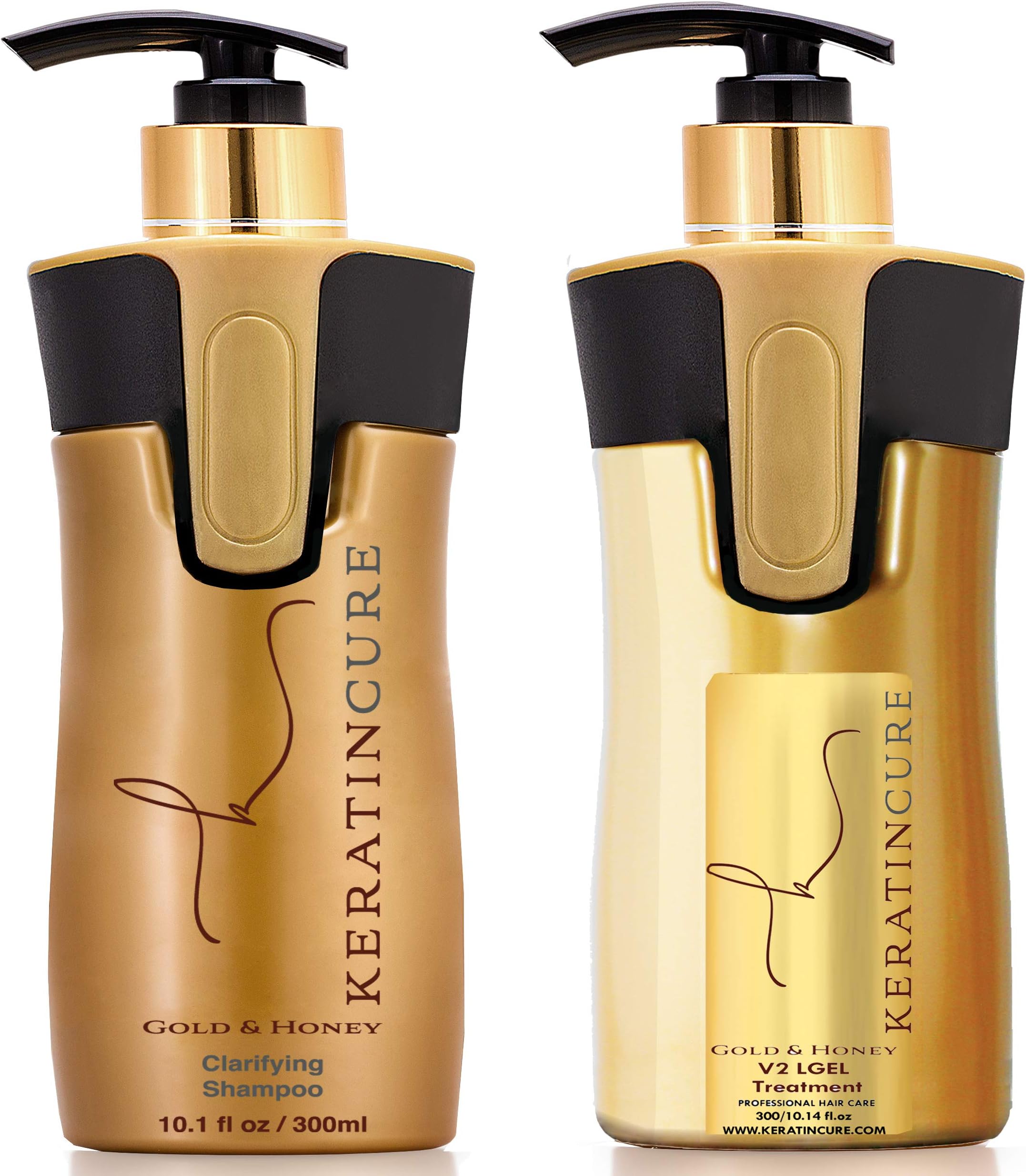 Keratin Cure Best Treatment Gold & Honey V2 Lgel 10 Oz 2 Piece Kit Intensive Extracts STRONG Professional Complex (2 pc / 10 fl oz)