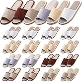16 Pairs Open Toe Breathable Slippers Bulk Disposable Slippers for Guests Washable House Slipper for Women Men Non Slip Spa Slipper Comfortable Slipper Bulk for Guests Home Bedroom Hotel Travel Unisex
