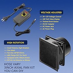 3" Axial Exhaust Fan, 4500RPM 80mm DC12V Dual Ball