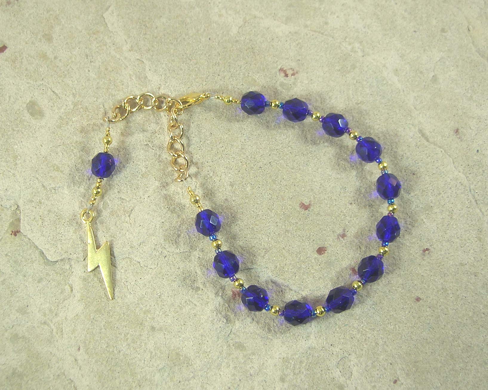 Zeus Prayer Bead Bracelet: Greek God of the Sky and Storm, Thunder and Lightning, Justice and Right