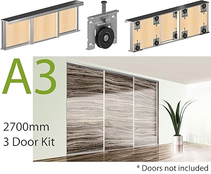 A3 Wardrobe Sliding 3 Door System For 18mm Mdf With Profile
