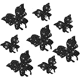 Wevdn 8 PCS Butterfly Crystal Car Stickers, Shiny Rhinestone Waterproof Butterfly Car Sticker Decal, Self Adhesive Glitter Decoration Stickers for Car Bumper Window Laptops Luggage (Black)