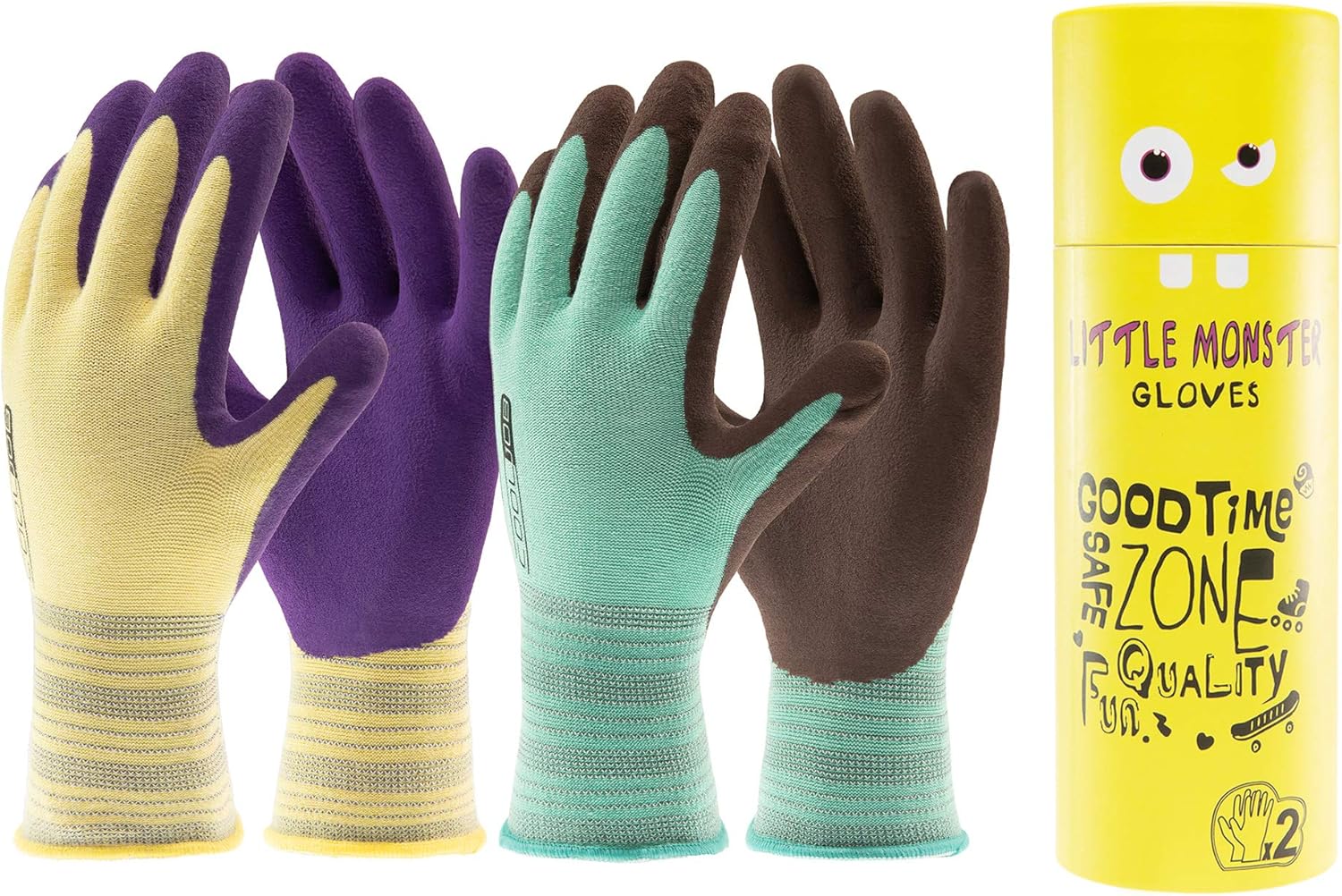 COOLJOB Gardening Gloves for Women and Men, Durable Rubber Coated Work Gloves, Lightweight, Breathable Comfortable Stretchy Modal Fabric, Yellow & Green (2 Pairs L) : Garden & Outdoor