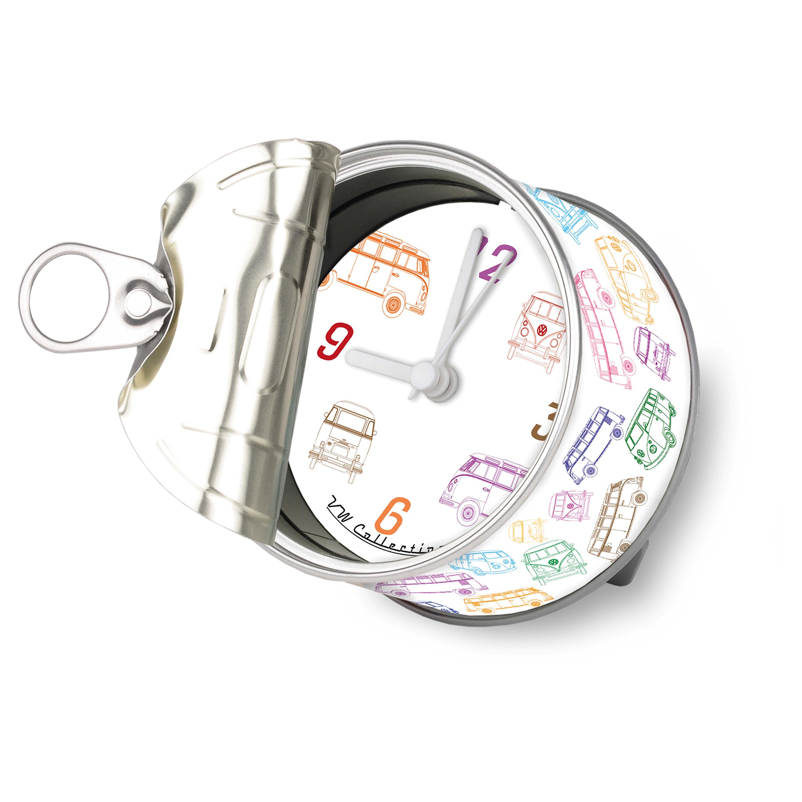 BRISA VW Collection Volkswagen Table Clock, Magnet Clock, MyClock also customizable, Photo Gift in T1 Bus, Beetle, GTI Design (Silhouette/White)