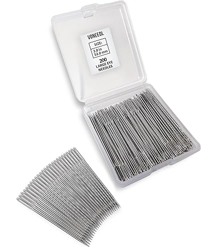 Lot De 20 Aiguilles émoussées à Gros Chas De 5,1 Cm à Pointe Ronde En Acier Pour Point De Croix Pour Broderie, Couture, Fil à Tricoter