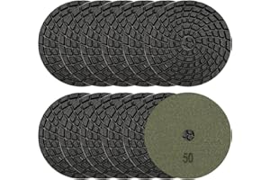 SHDIATOOL 4" Diamond Polishing Pads for Concrete Wet Polish Grit 50(12-Pack)