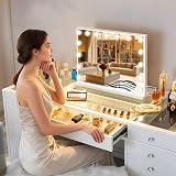 FENCHILIN Hollywood Vanity Mirror with Bluetooth Speaker & 15 LED Lights view 7