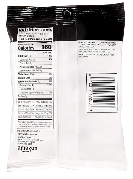 AMAZON BRAND – HAPPY BELLY SLICED ALMOND, 6 OUNCE (PACK OF 1)