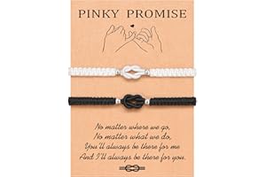 UNGENT THEM Pinky Promise Knot Couples Bracelets Anniversary Christmas Valentines I Love You Gifts for Boyfriend Girlfriend Women Men