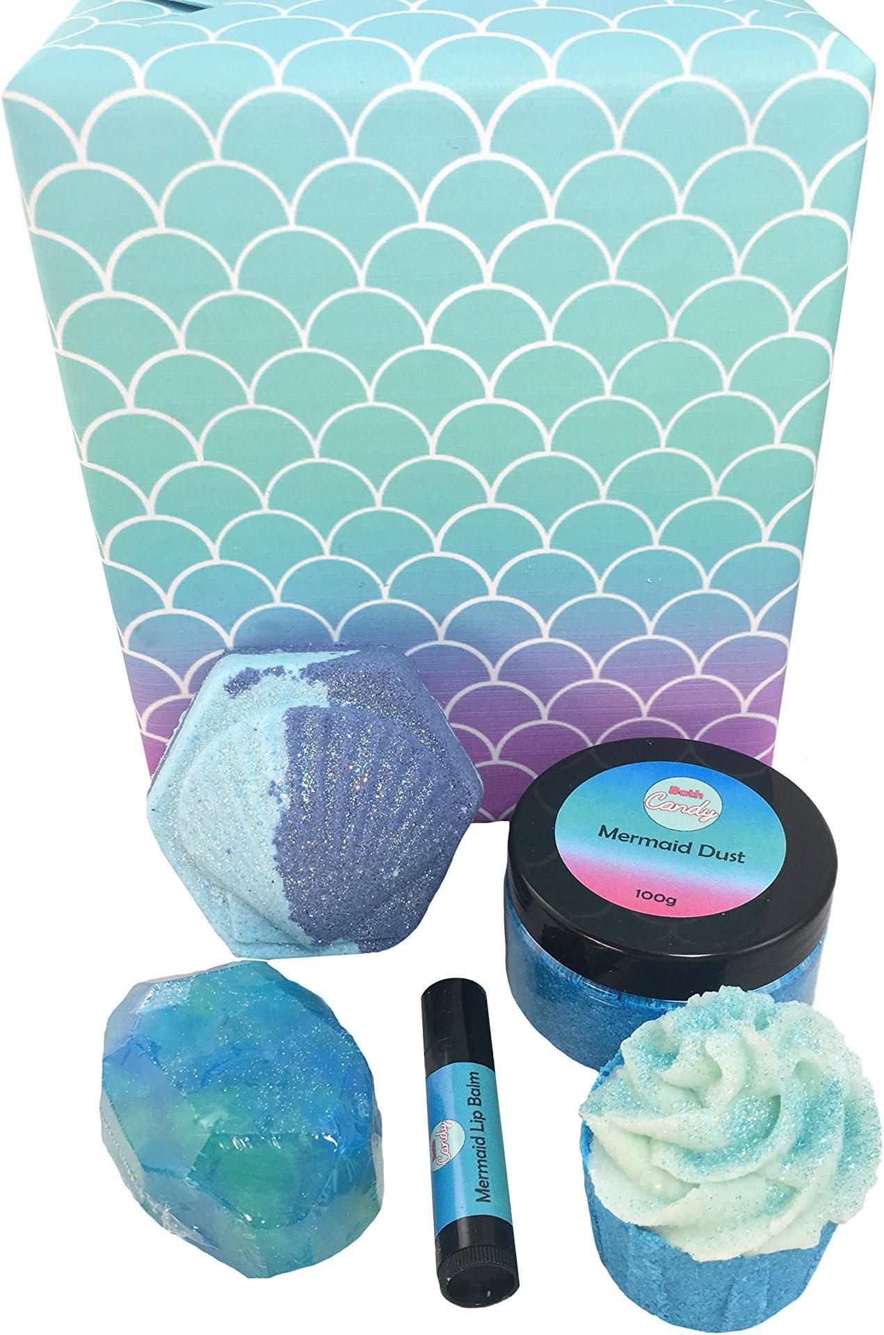 Mermaid Bath Treasure Gift Set/Bath Bomb/Handmade Soap/Lip Balm/Bath Truffle/Bath Melt/Bath Salts/Christmas Gift/Present/Cruelty Free (Mermaid)