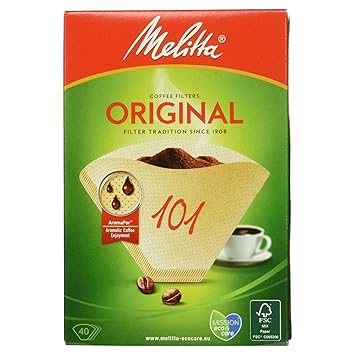 Melitta Filtertüten 101, Aromapor Papier, Naturbraun, 40 Stück