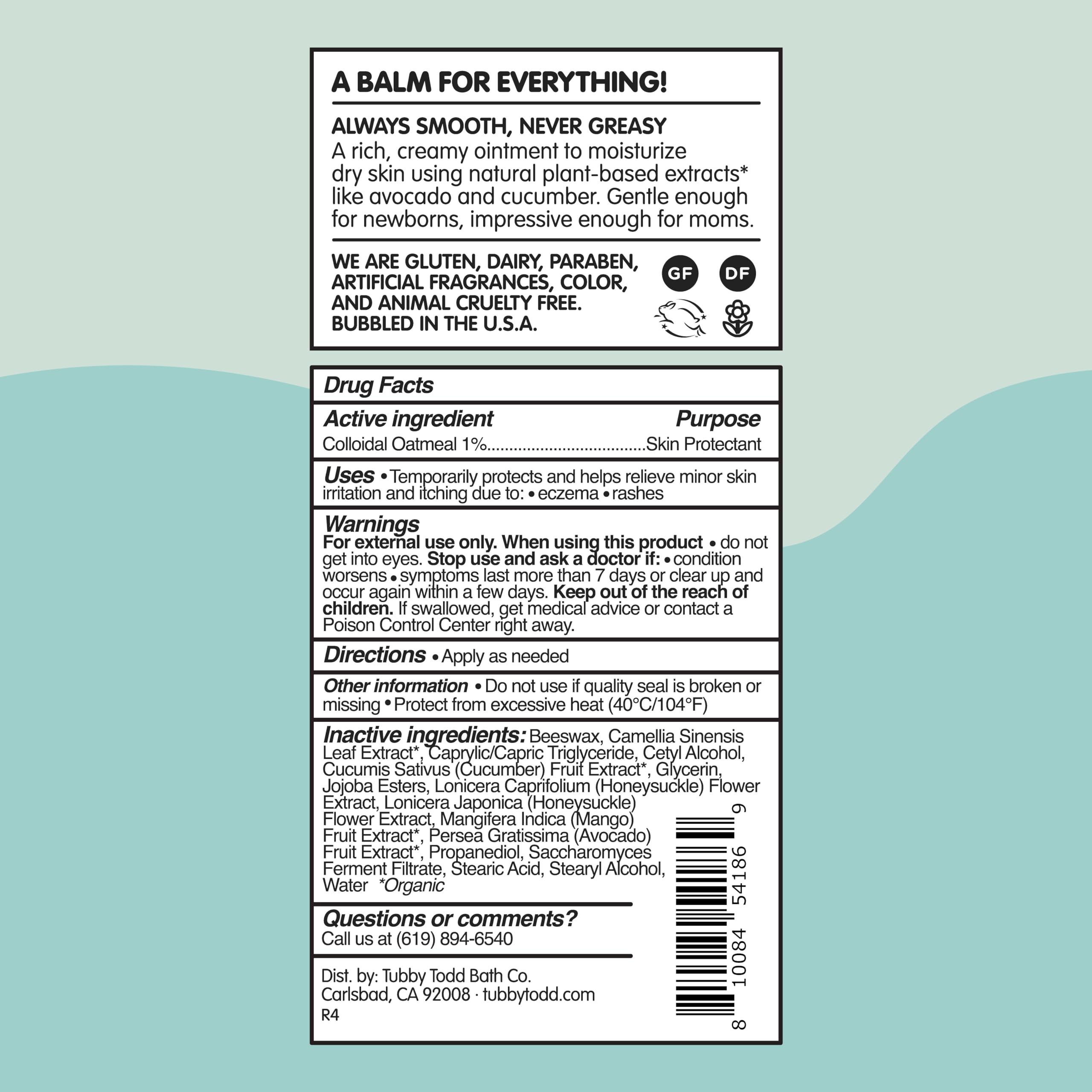 TUBBY TODD New Baby & Mom Sensitive Skincare Kit - The Mama + Baby Gift Set - Baby Shampoo and Body Wash 8.5 Oz, All Over Ointment 2 Oz, Belly Oil 2 Fl Oz & Nipple Balm 1.9 Oz - Fragrance-Free