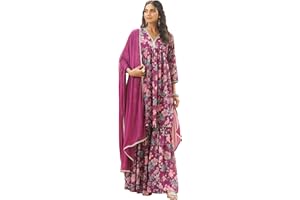 Janasya Women's Yellow Georgette Digital Floral Printed Kurta with Sharara and Dupatta