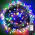 Blingstar Christmas Lights Colored String Lights 33 Ft 100 LED Waterproof Multicolor Twinkle Lights 8 Modes 30 V Plug in Fairy String Lights for Indoor Outdoor Xmas Tree Bedroom Garden Party Decor