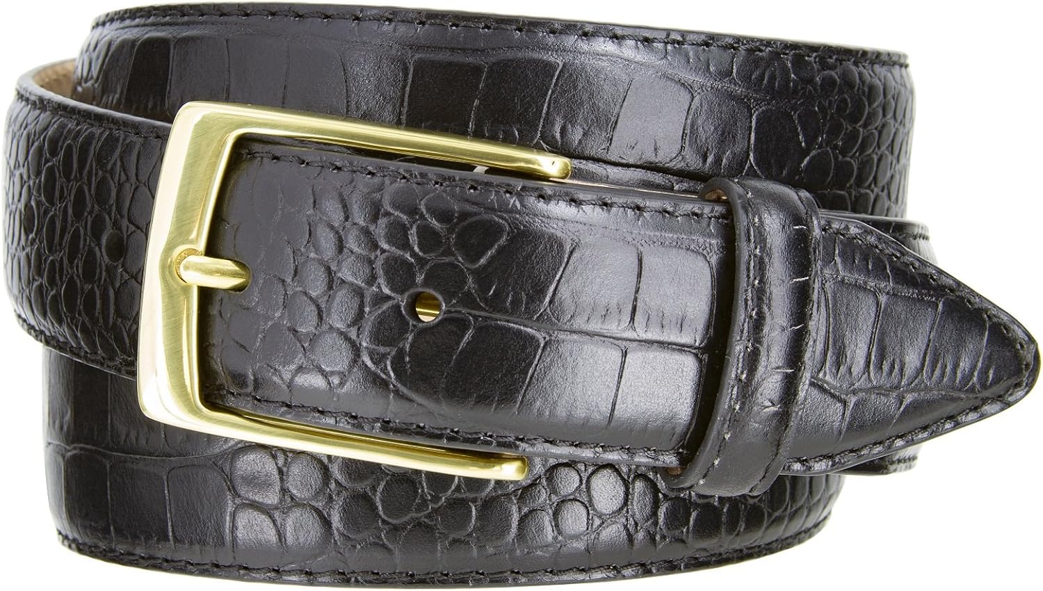Joseph Gold Buckle Men's Designer Leather Dress Belt 13/8" Wide at