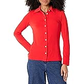 Amazon Essentials Women's Regular-Fit Matte Jersey Button-Down Shirt
