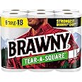 Brawny® Tear-A-Square® Paper Towels, 6 Triple Rolls = 18 Regular Rolls