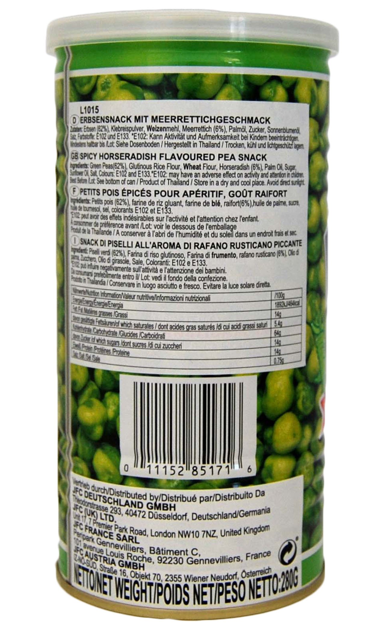 Hapi Hot Wasabi Peas, 9.9Ounce Tins (Pack of 4) Buy Online in UAE