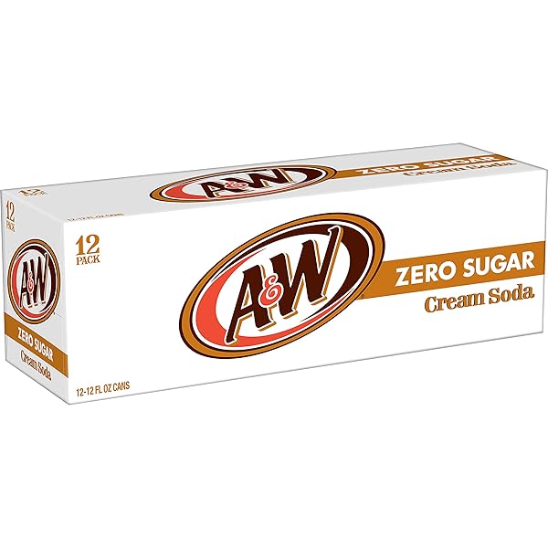 A&W CREAM SODA ZERO SUGAR, 12 FL OZ CANS, 12 PACK