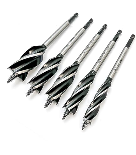 Auger Drill Bit 5pc SDS Wood Set Sizes 10, 13, 19, 22 25mm 200mm