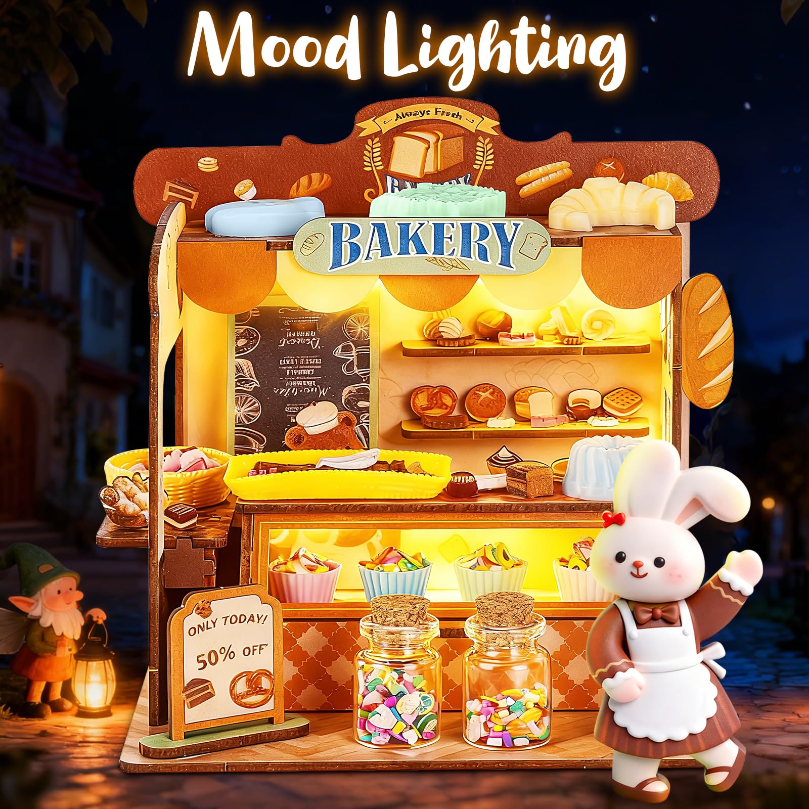 Ltteaoy DIY Miniatur Haus Bastelset für Kinder,Basteln mädchen 6-12 jahre mit LED Squishy selber machen Set Silikon und Modelliermasse,Geschenke mädchen 6/8/10/12 jahre 4