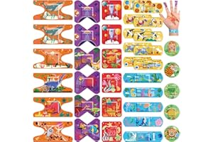 Sublaga 30 Style Kids Cartoon Bandages, 130 Pcs Bandage Kids Variety Pack, Bandage Various Sizes for Boy and Girl, Colorful Knuckle Bandages, Cute Cartoon Fingertip Adhesive for Minor Cuts