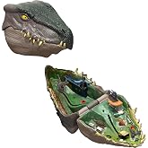 Mattel Jurassic World Rebirth Micro Adventure Mutadon Playset | JW Dinosaur Head Toy that Opens to 4 Interactive Features, 3 Small Figures
