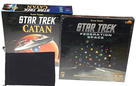 Amazon スタートレック カタンボードゲーム 連邦拡張マップ付き Hickoryvilleロゴ入りの便利なベロア巾着収納バッグ付き ボードゲーム おもちゃ