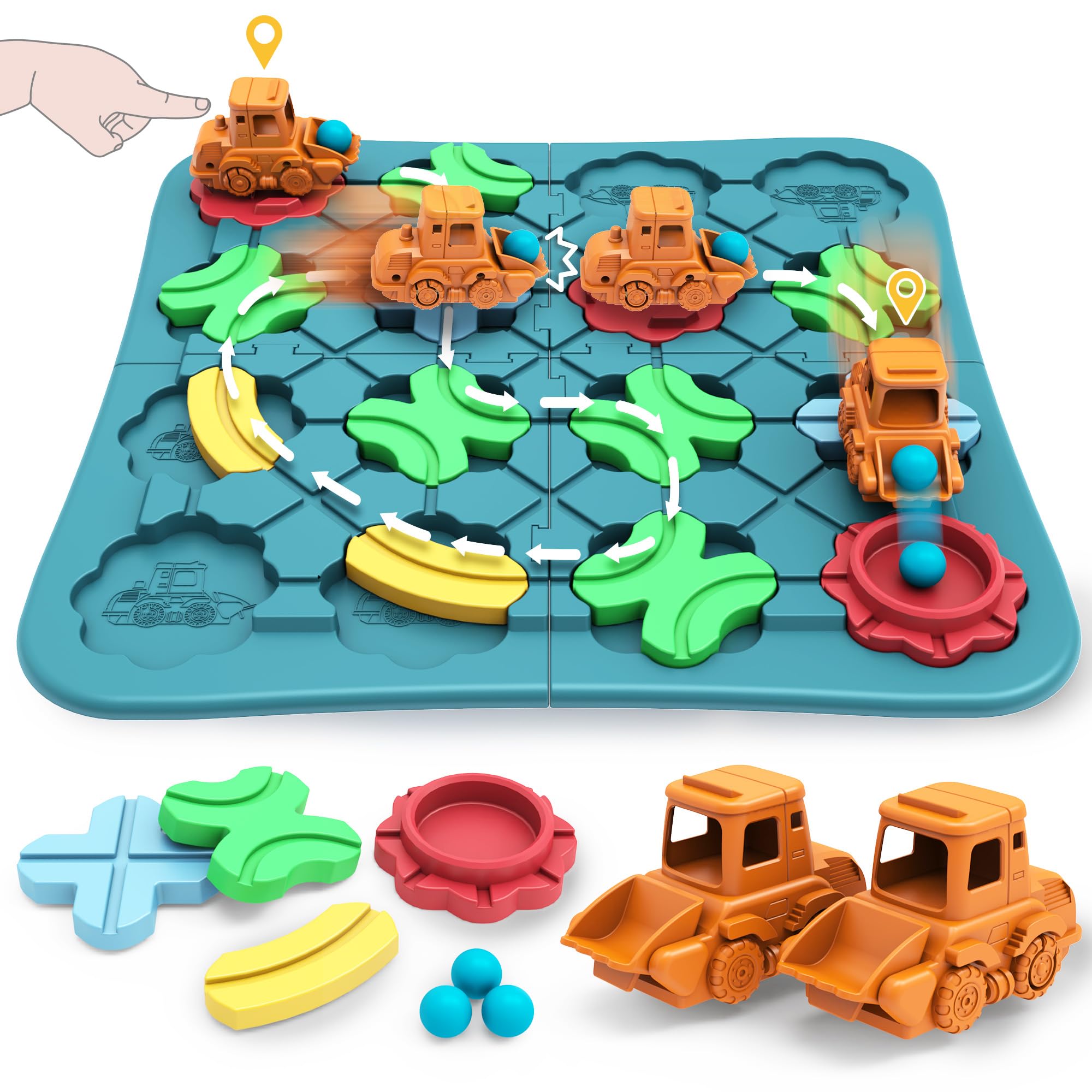 View 1 of **************Missing cars*********
Kids Toys STEM Board Games - Logic Road Builder Brain Teasers Puzzles for 3 4 5 6 7 Year Old Boys Girls, Educational Montessori Birthday Gifts for Ages 4-8 Preschool Classroom Learning (29 PCS)