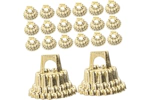 TOYANDONA 300pcs Christmas Ball Decorative Hat Tops DIY Christmas Caps Ornament Hangers Golden
