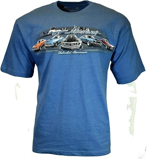 Amazon.com: Newport Blue Men's T-Shirt, Ford Mustang Unleashed