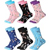 Hercicy 6 Pairs Women's Funny Nurse Socks, Nurse Week & Doctor Day Appreciation Gifts for Medical Assistants