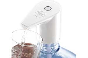 Narpump Whisper Ultra Silent, Very Fast Electric Water Bottle Pump, Drinking Water Dispenser Pump for 1-5 Gallon Water Jug, Portable Adapter with Child Lock for 5 Gallon Jug, USB Rechargeable, White