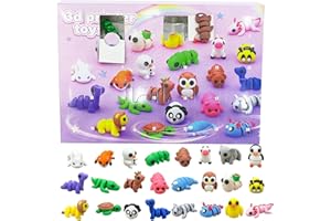 SHULI Christmas Advent Calendar 2025 for Kids ，24 Day Holiday Countdown with 3D Printed Animals ，Educational STEM Toys, Christmas Decorations & Party Favors Gift Set