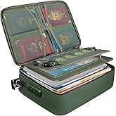 BALEINE Fireproof Document Box with Lock, Portable Fireproof Document Bag Waterproof Fire Proof File Boxes for Documents, File Organizer Box for Important Paperwork (Green, 15''x11''x4'')