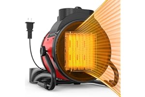 SEEYANG Portable Electric Space Heater - Space Heater for Indoor Use, with 3 Modes 3S PTC Fast Heating Overheat Protection, Ceramic Fan Space Heaters for Large Room Bathroom Office Desk Table Quiet Indoor Use