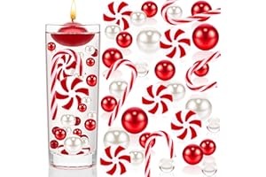 MTLEE 2106 Pieces Christmas Vase Filler Pearl for Vase Filler Pearls for Vases Candyland Pearls Water Gels Beads Candles Centerpiece for Christmas Home Table Party Decor(Classic Style)