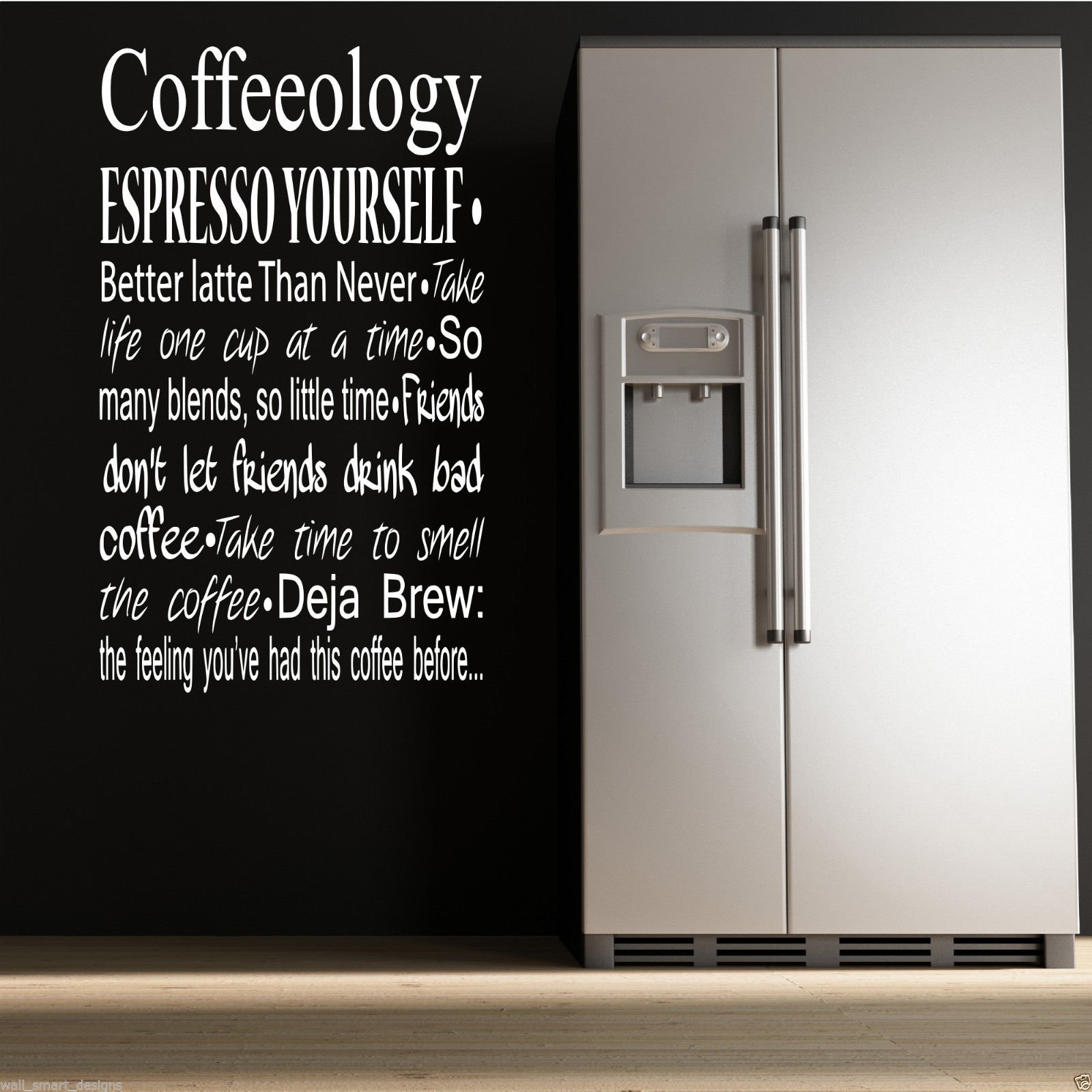 Coffee COFFEEOLOGY Kitchen Wall Art Sticker Quote Decal Mural Stencil Transfer WSD640